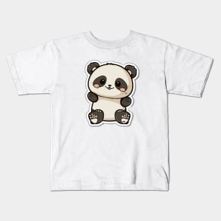 Cute Little Happy Panda Smiling Kids T-Shirt